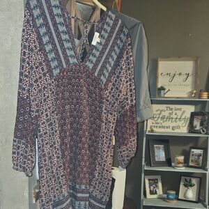 Umgee Multicolor Patterned Tunic Top